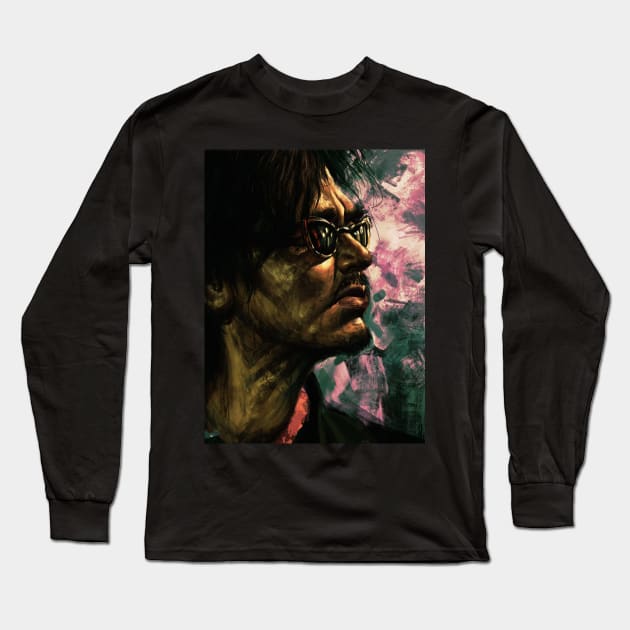 Oldboy Portrait Long Sleeve T-Shirt by Allissweell